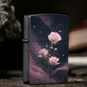 Pink Rose Lighter Refillable Lighter Case