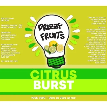 Drizzy Fruits 50ml Shortfill Citrus Burst - Image 2