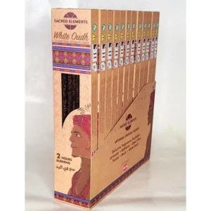 Sacred Elements Organic - White Oudh Premium Masala Hand‑Rolled Incense Sticks (15g, 2 hr burn, 8–10 sticks)