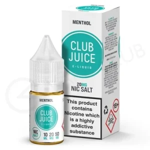 Menthol Nic Salt E-Liquid by Club Juice