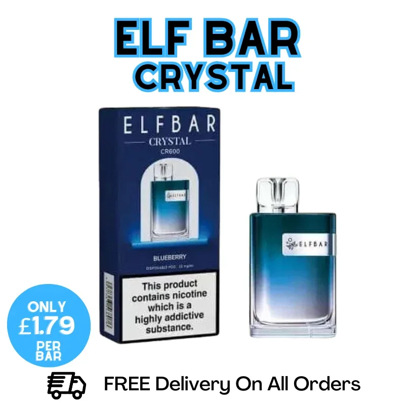 Blueberry Elf Bar Crystal 600 Disposable Kit | ONLY £1.79