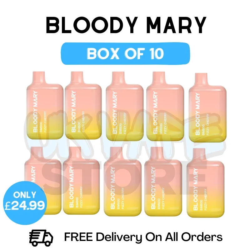 Bloody Mary 600 Puff Fizzy Cherry Pack Of 10