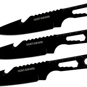 Hunt-Down - 8" Black Ghost Fang Throwing Knife Set