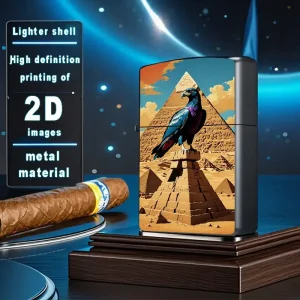 2D Egyptian Bird Pyramid Landscape Lighter Shell