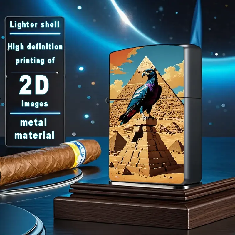 2D Egyptian Bird Pyramid Landscape Lighter Shell