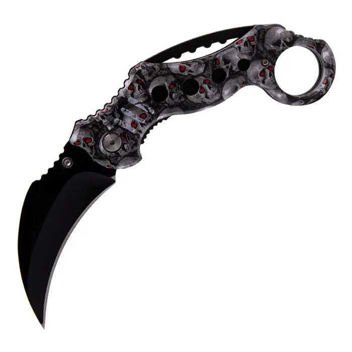 7" Wicked Skullstorm Folding Knife - Image 2