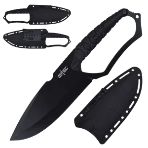 S-TEC - 10″ Dark Eclipse Fixed Blade Knife w/ ABS Sheath