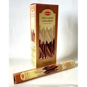 HEM Precious Cinnamon 9″ Incense Sticks – Hex Box (20g)