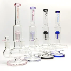 Fortune - 14" Double Inline Stemless to Grid Percolator Bong