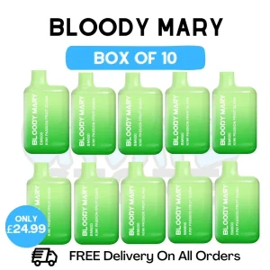 Bloody Mary 600 Puff Kiwi Passionfruit Guava Pack Of 10