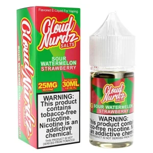 Cloud Nurdz Sour Watermelon Strawberry Nic Salt - (30mL)