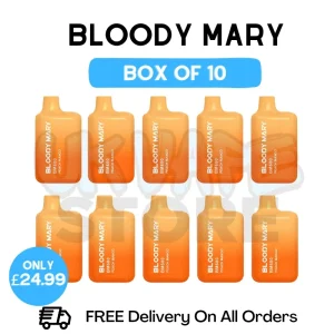 Bloody Mary 600 Puff Peach Mango Pack Of 10