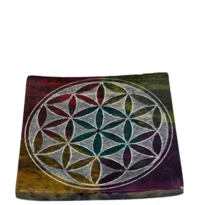 ZenN - Square Catcher w/ Engraved Flower Of Life Ash Catcher