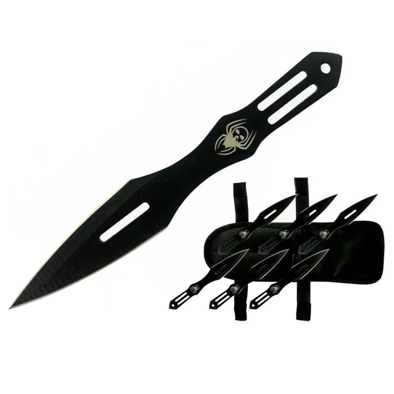 5.5″ Skull Spider Throwing Knife Set