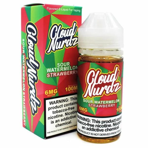 Cloud Nurdz Sour Watermelon Strawberry E-liquid - (100mL)