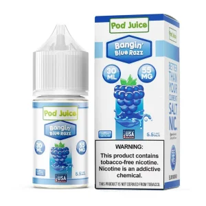 Bangin’ Blue Razz by Pod Juice Salt – 30mL