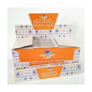 Sacred Elements – Palo Santo & White Sage Premium Hand-Rolled Masala Incense (15g)