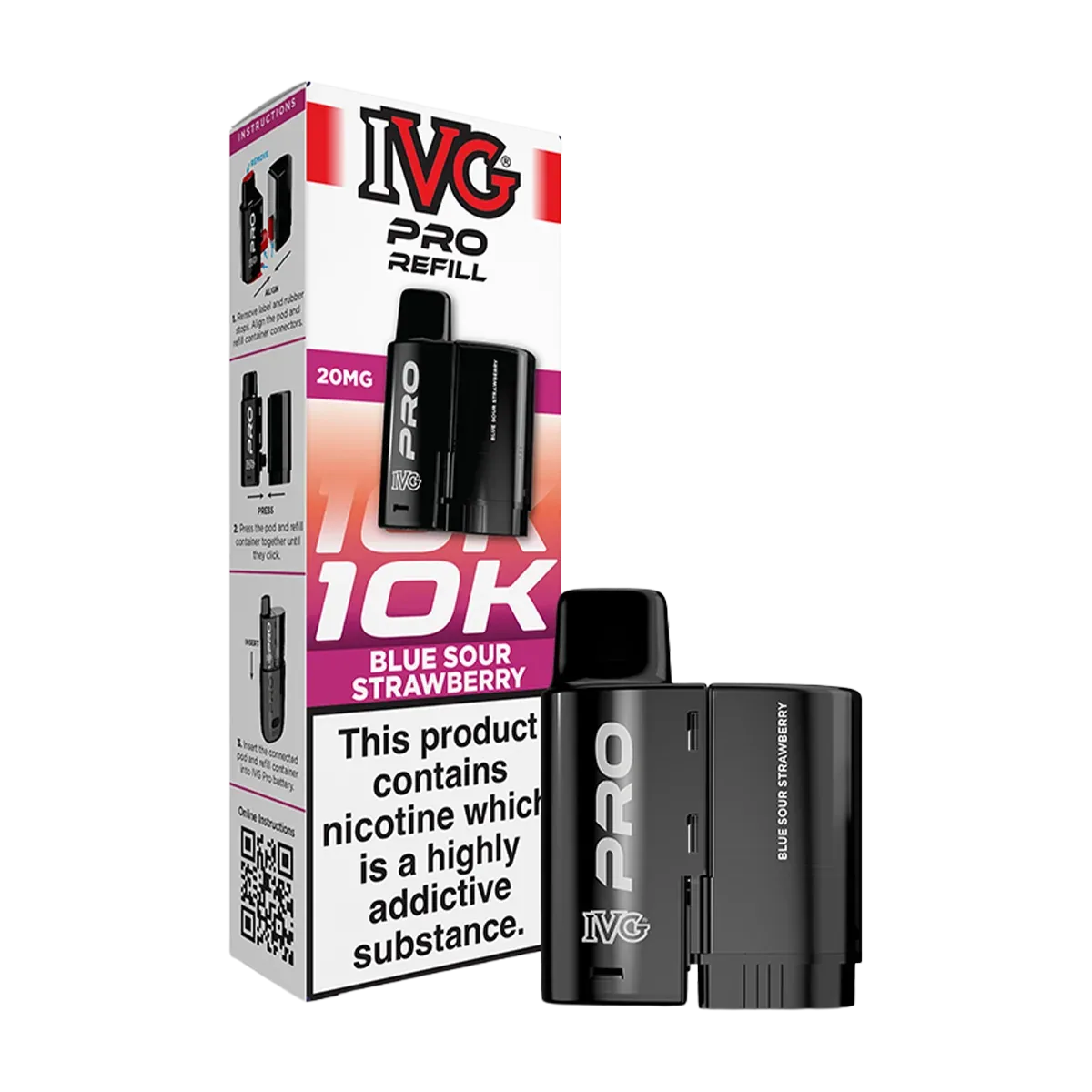 Blue Sour Strawberry IVG Pro 12 Refill Pack