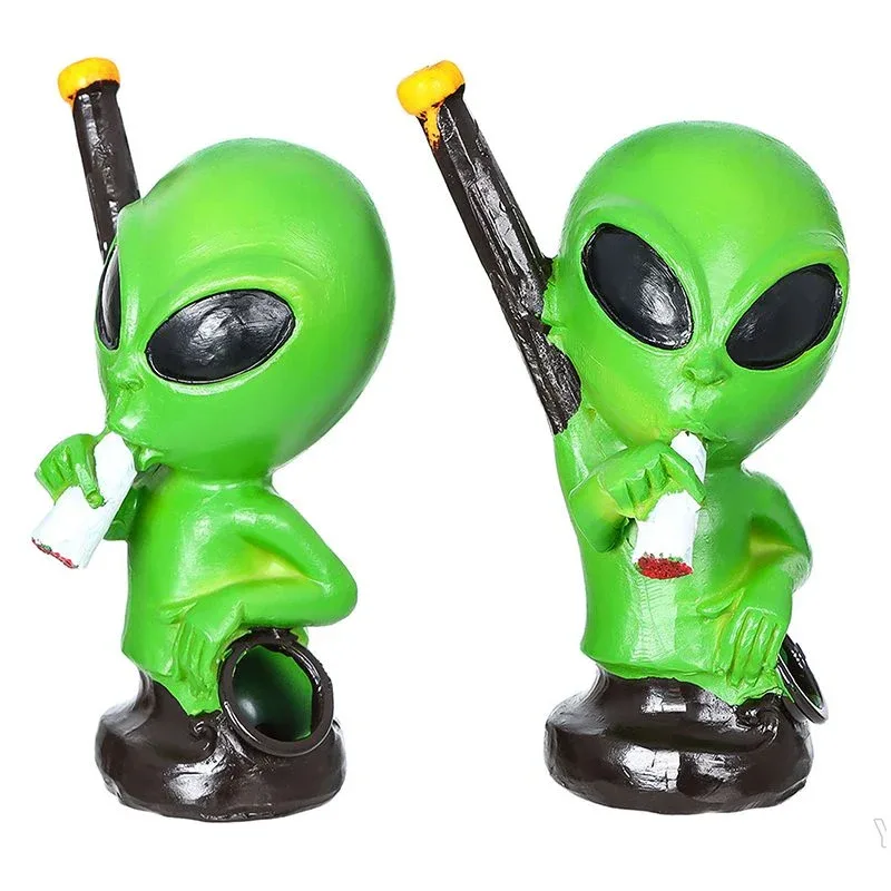 4.5″ Resin Bong – Green Alien Design