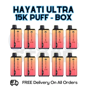 Strawberry Cranberry Cherry Hayati Pro Ultra 15K Puffs Box Of 10