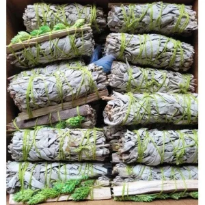 4″ White Sage/ Phalaris/ Mastic Smudge Stick