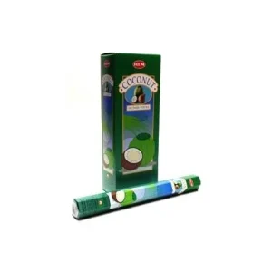 HEM Coconut 9″ Incense Sticks – Hex Box (20g)