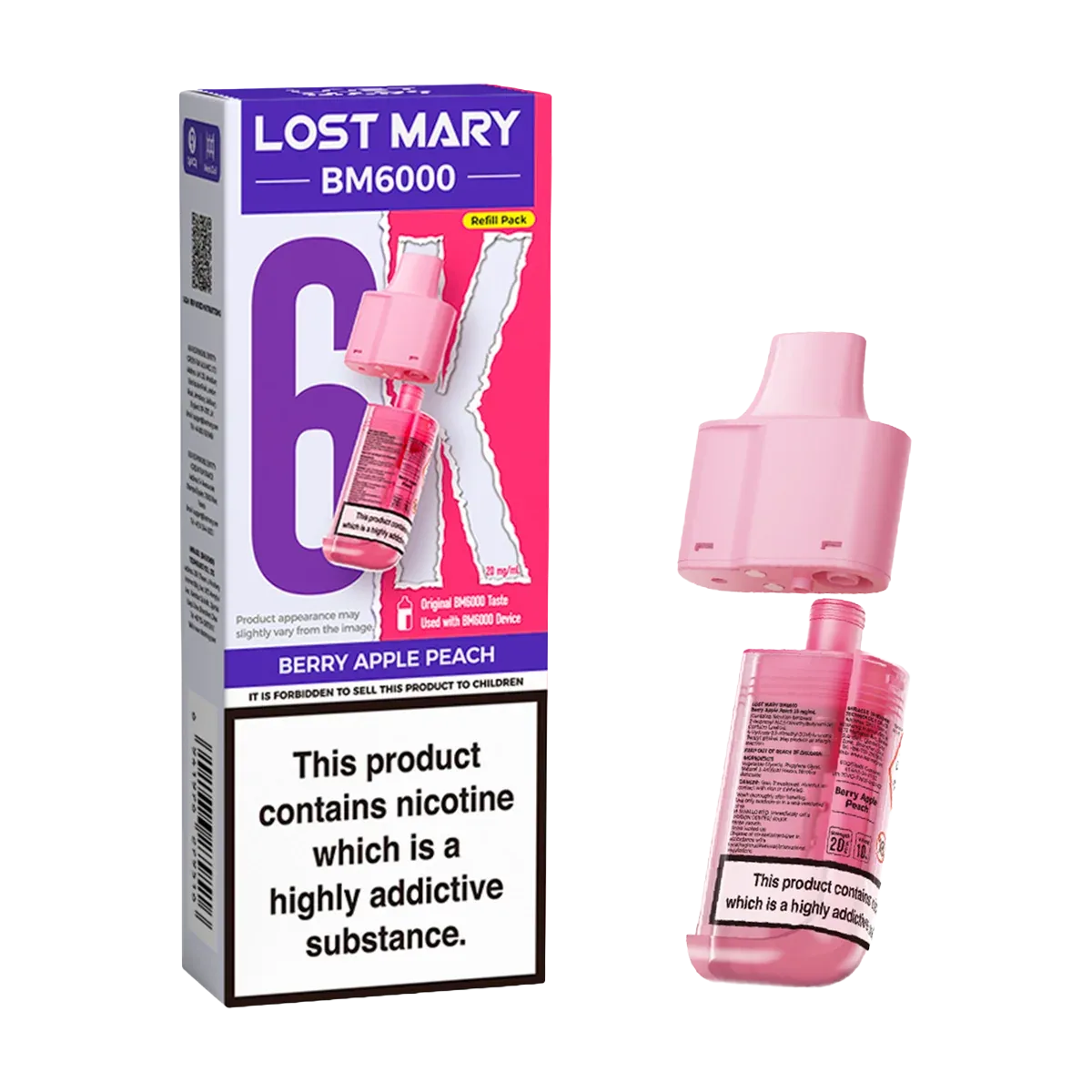 Berry Apple Peach Lost Mary BM6000 Refill Pack