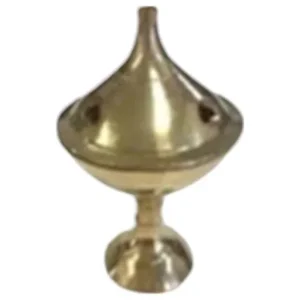 ZenN - Brass Polished Vertical Incense Burner (Stick/Cone)