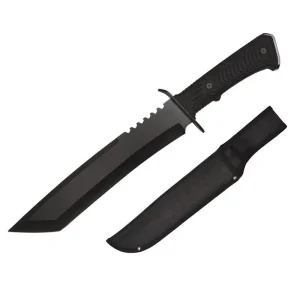 15″ Full Tang Rubber Grip Fighting Machete - Shadow Fang Edition