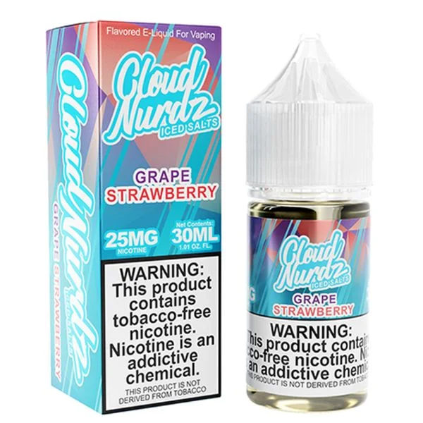 Cloud Nurdz Grape Strawberry Iced Nic Salt- (30mL)