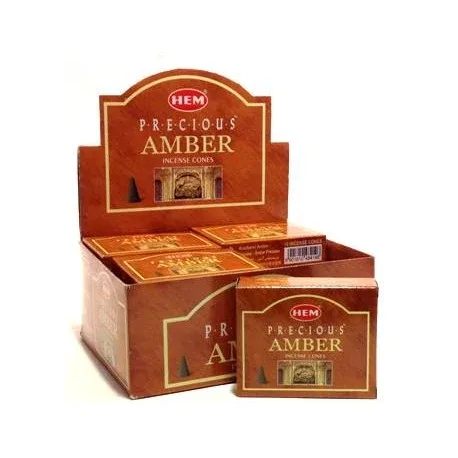 HEM - Precious Amber Incense Cones (10 Cones)