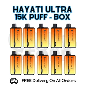 Mango Peach Pineapple Hayati Pro Ultra 15K Puffs Box Of 10 - £85.99
