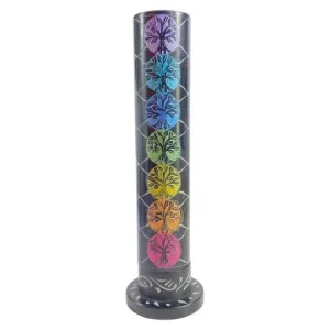 ZenN - Engraved Tree Of Life In Seven Chakra Colours Tower Ash Catcher