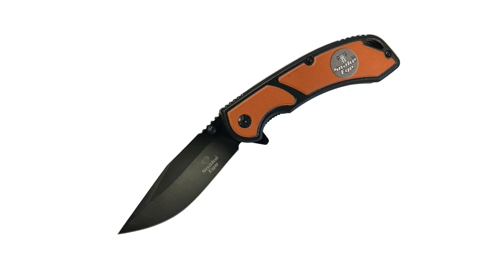 Snake Eye - 8" Grey Etched Design Foldable Pocket Knife - Image 2