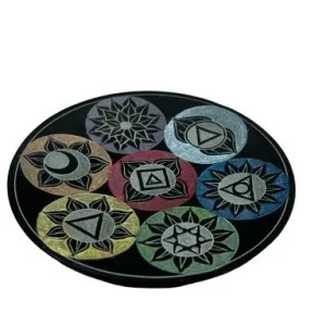 ZenN - Seven Chakra Symbols Engraved Circles Ash Catcher