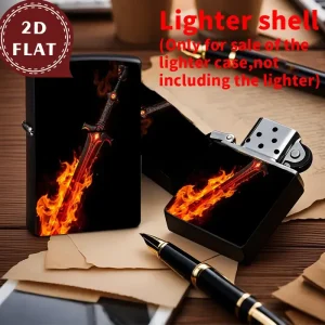 2D Flat Flames Fantasy Sword Lighter Shell