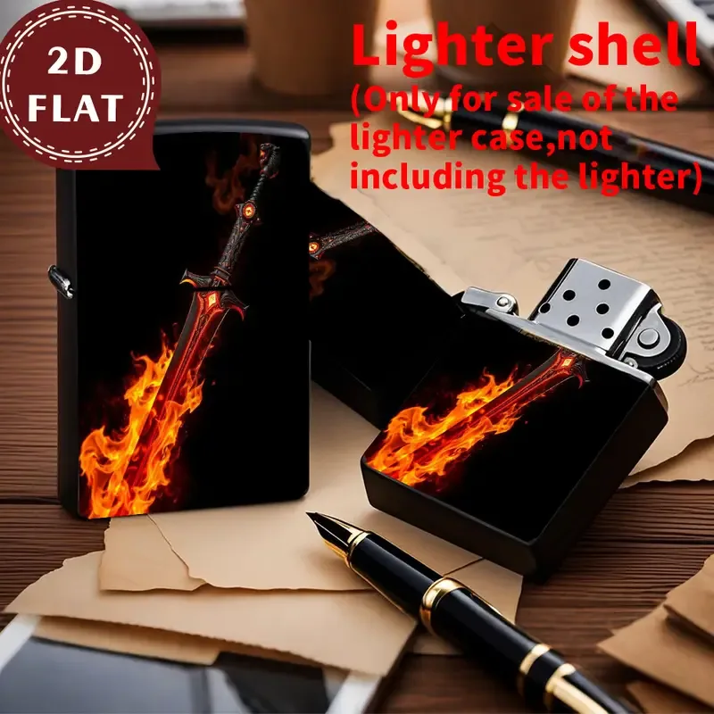 2D Flat Flames Fantasy Sword Lighter Shell