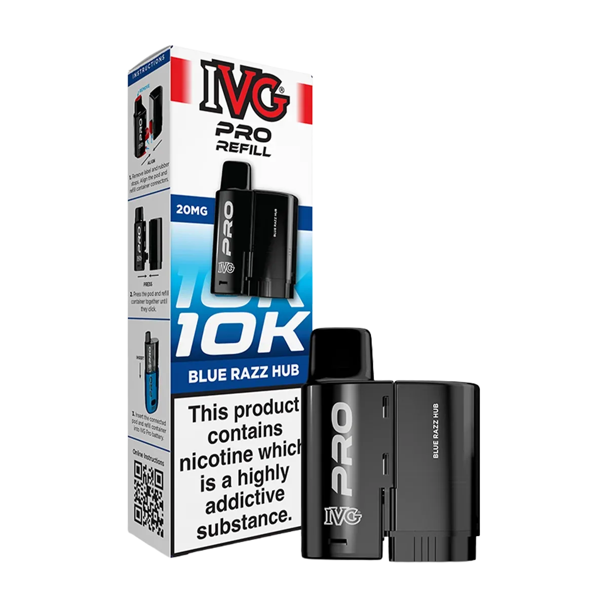 Blue Razz Hub IVG Pro 12 Refill Pack