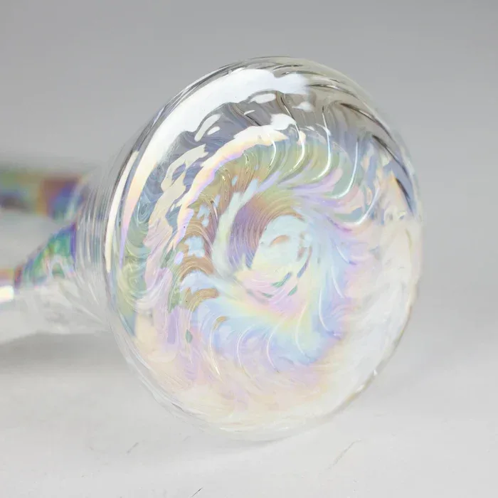8" Shiny Beaker Bong w/ Ribbed Base - Image 2
