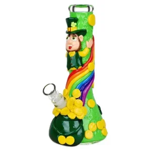 St. Patrick's Day - 10" Pot of Gold Glow in the Dark Beaker Water Pipe