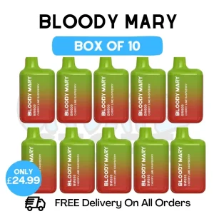 Bloody Mary 600 Puff Cherry Lime Raspberry Pack Of 10