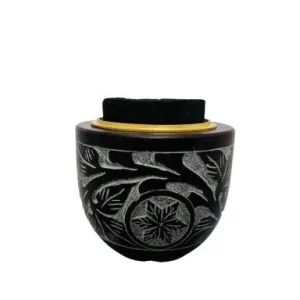 ZenN - Burgundy Leaf And Flower With Brass Jali Charcoal Burner