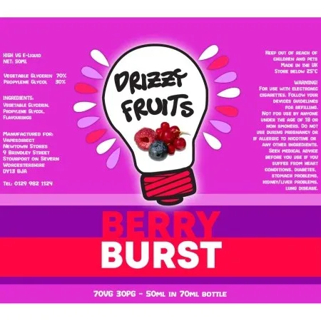 Drizzy Fruits 50ml Shortfill Berry Burst - Image 2