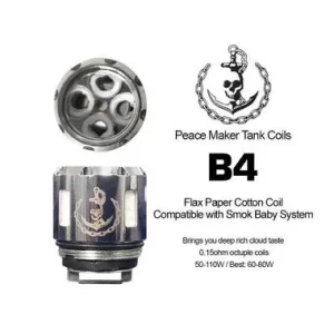 PeaceMaker Tank B4 Coil by Squid Industries ( Works with Smok TFV8) | 2 Pcs (Final Closeout)