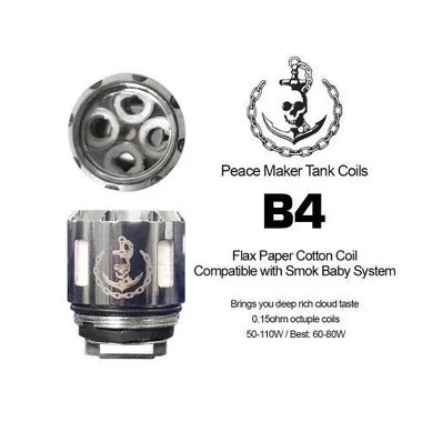 PeaceMaker Tank B4 Coil by Squid Industries ( Works with Smok TFV8) | 2 Pcs (Final Closeout)