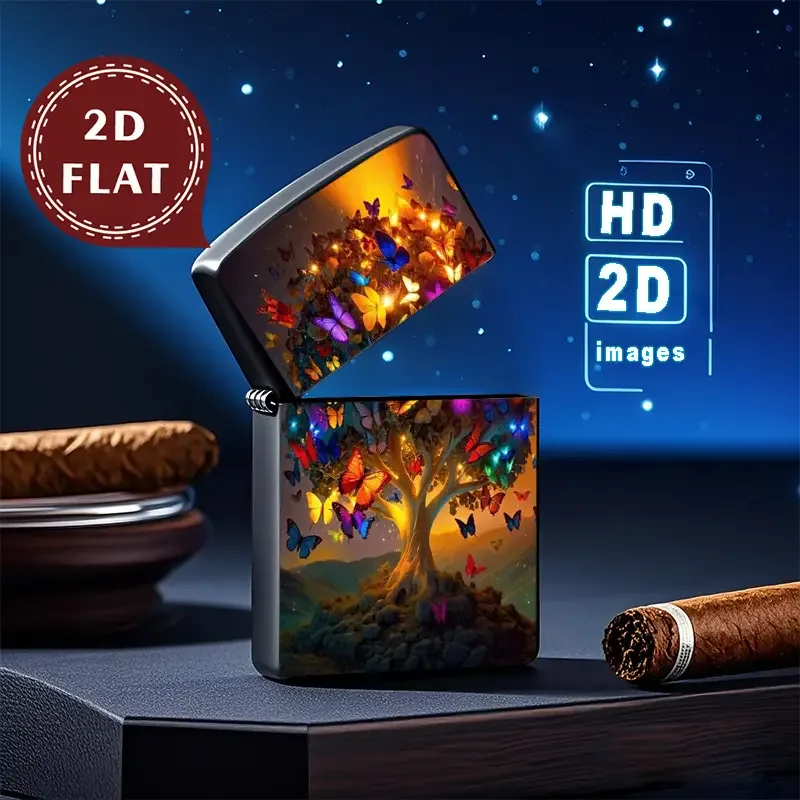 2D Butterfly Tree with Glowing Lights Lighter Shell - Image 2