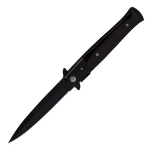Perucci - 9" Solid Brown & Black Glossy Finish Foldable Pocket Knife