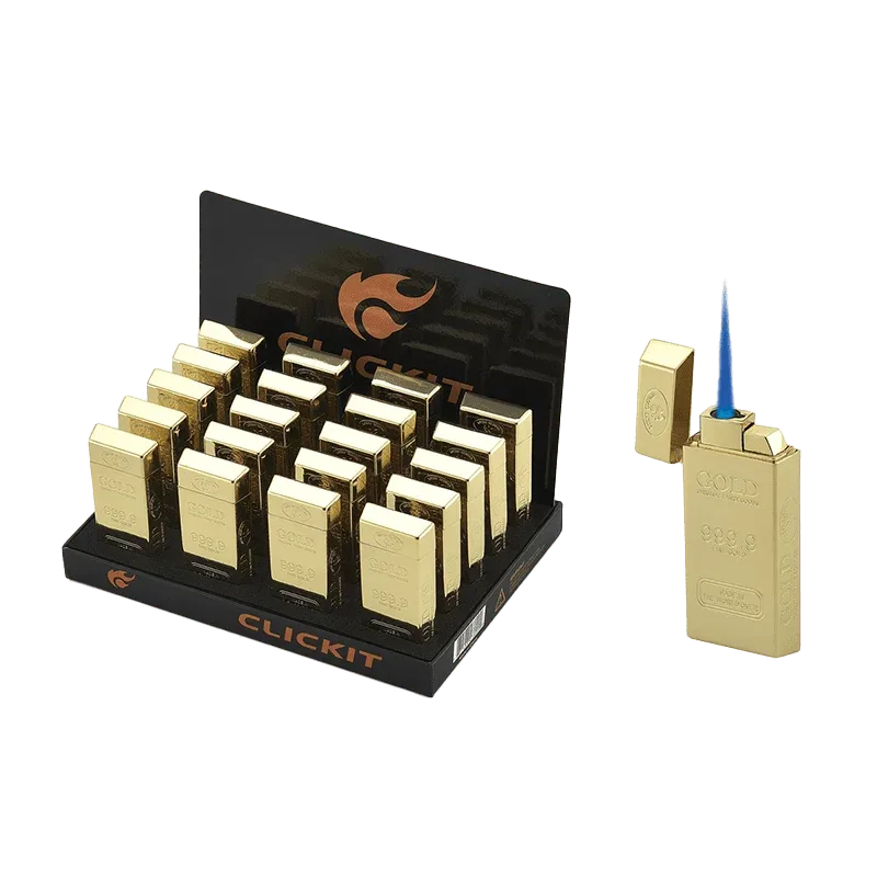 Click-It - Gold Single Flame Lighter