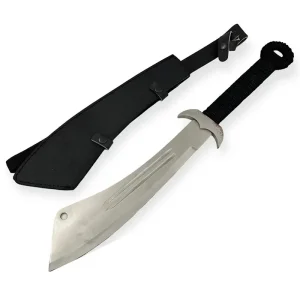 24" Full Tang Chinese Militia Axe Silver Machete