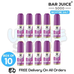 Grape Gummy Bear Bar Juice 5000 Nicotine Salt Pack Of 10